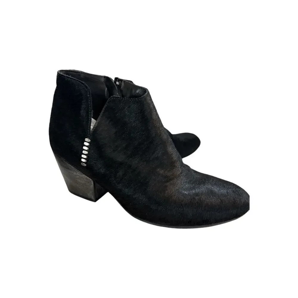 Calleen Cordero Fur Embellished Ankle Boots Booties SZ 8
